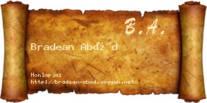 Bradean Abád névjegykártya